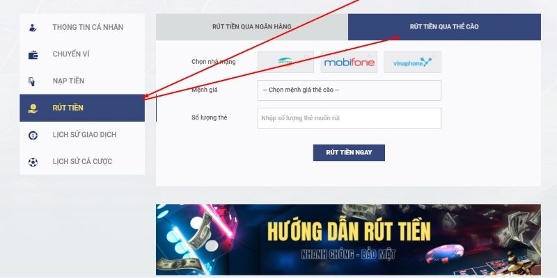 Thẻ cào mang lại tiện lợi khi rút tiền SKY88